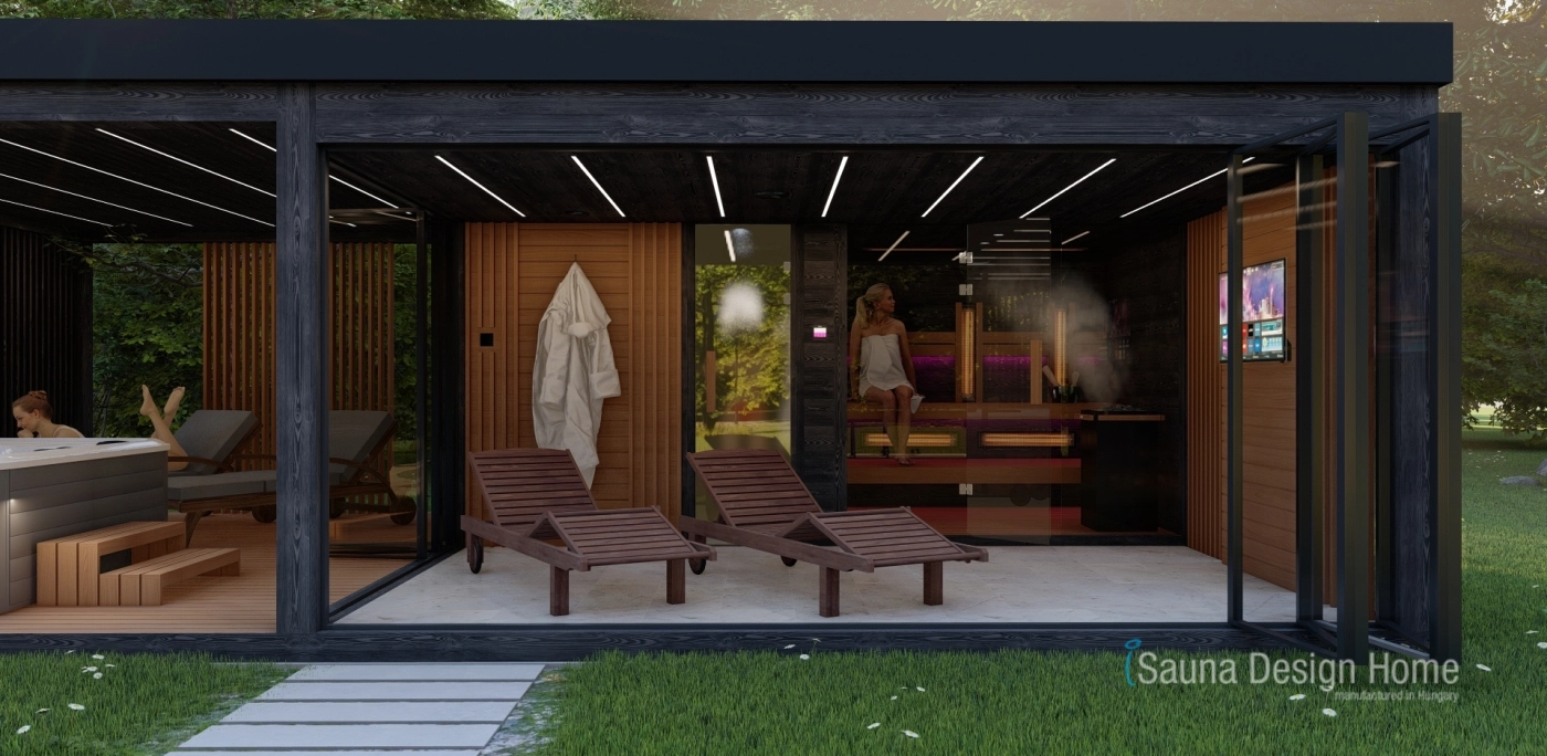 Garden sauna house at home