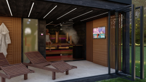 Custom built outdoor sauna