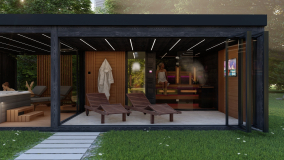 Garden sauna house at home