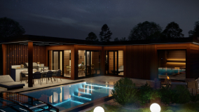 Sauna House at Night