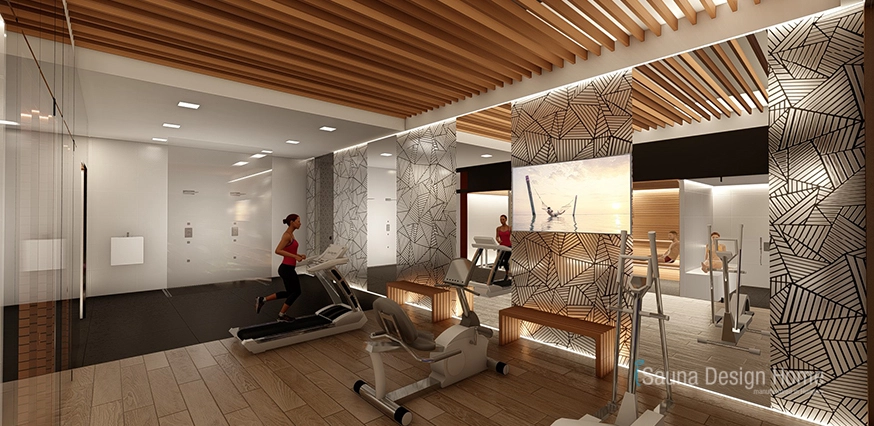 Indoor design sauna wellness