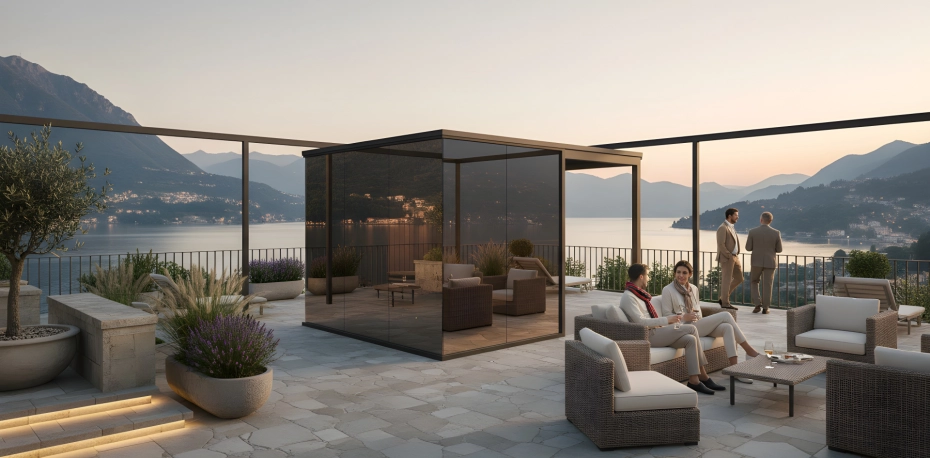 Premium Mirror Glass Sauna for Outdoor Wellness