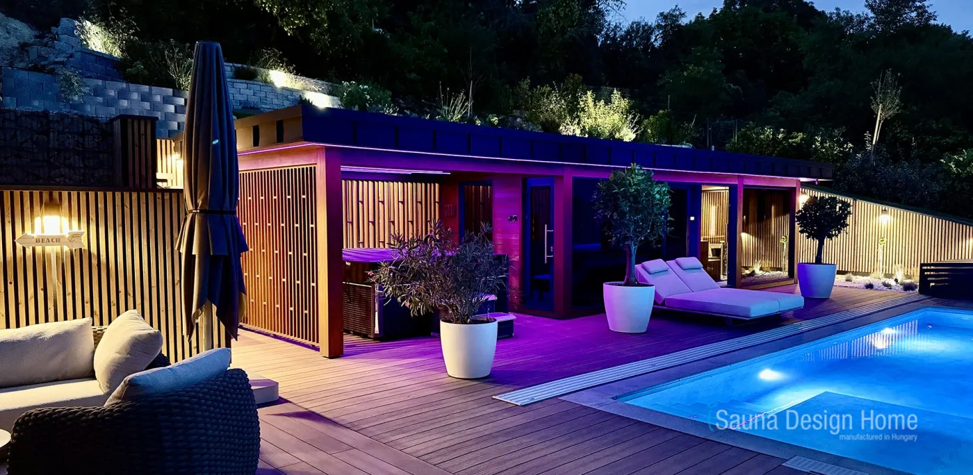 Premium Sauna House with Poolside Terrace