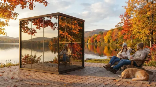 Custom mirror glass sauna