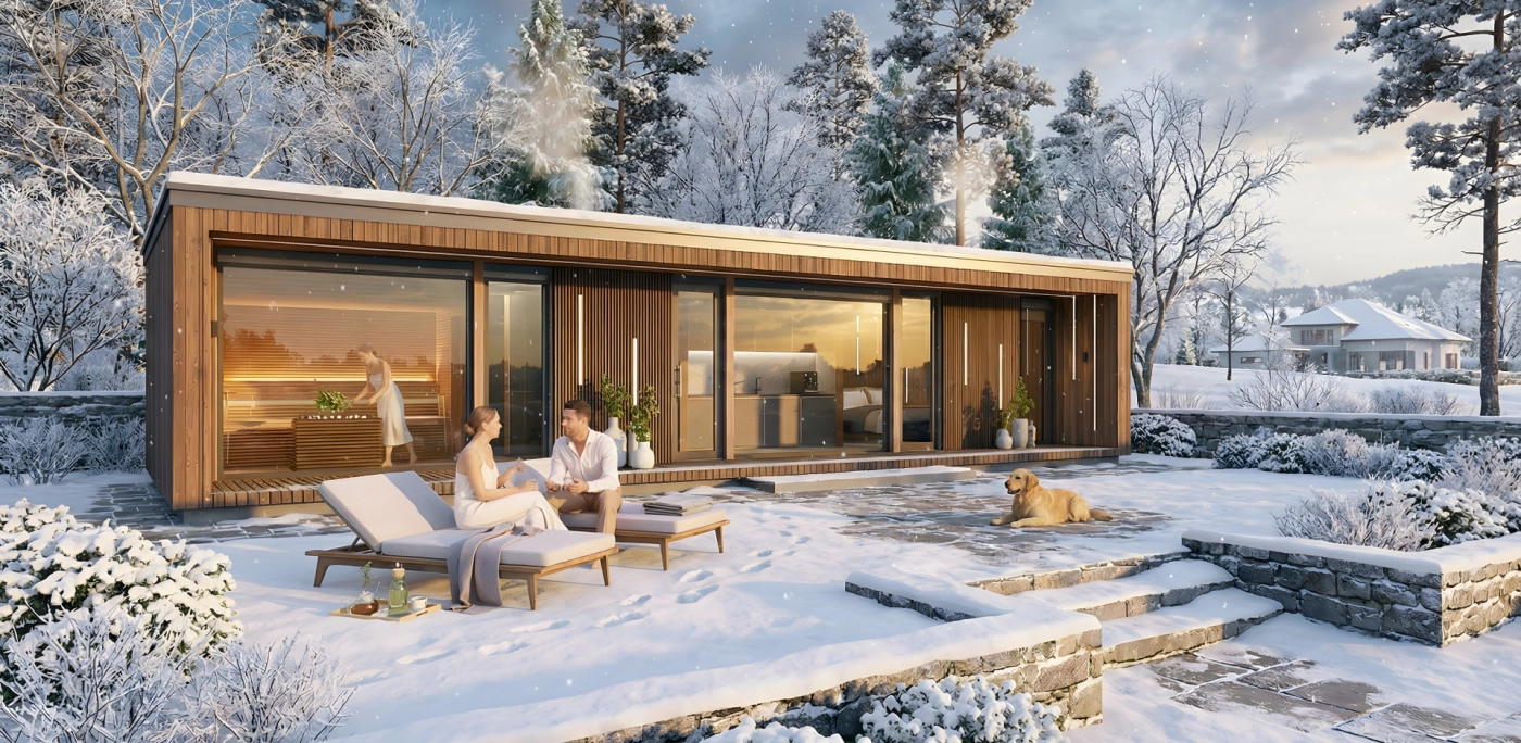 Luxury garden sauna