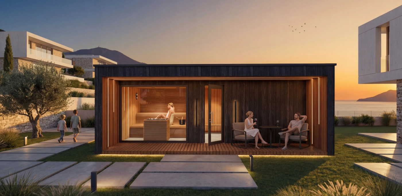 modern outdoor sauna house