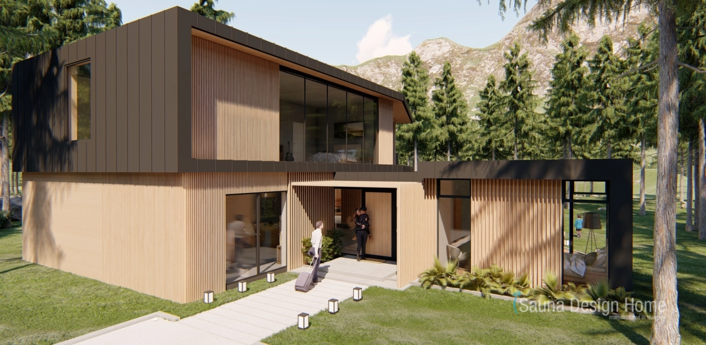 Exterior wooden facades