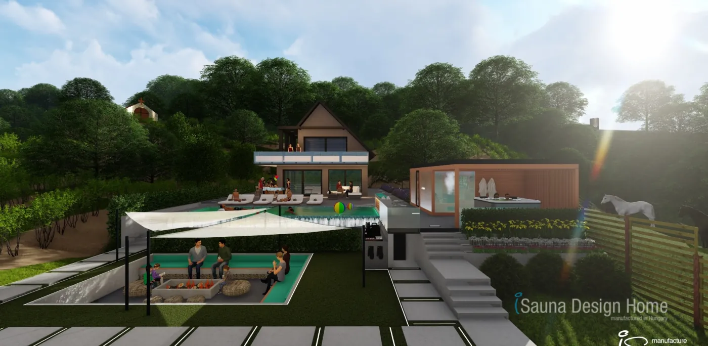 outdoor sauna house visual view