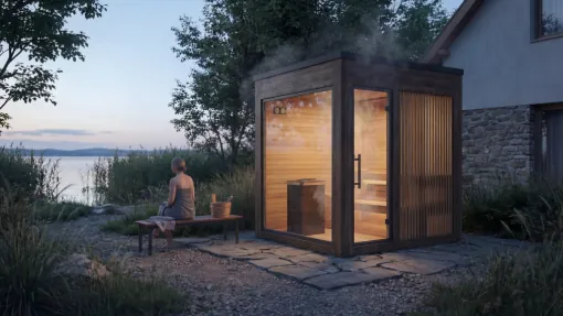 outdoor sauna, garden sauna fencing