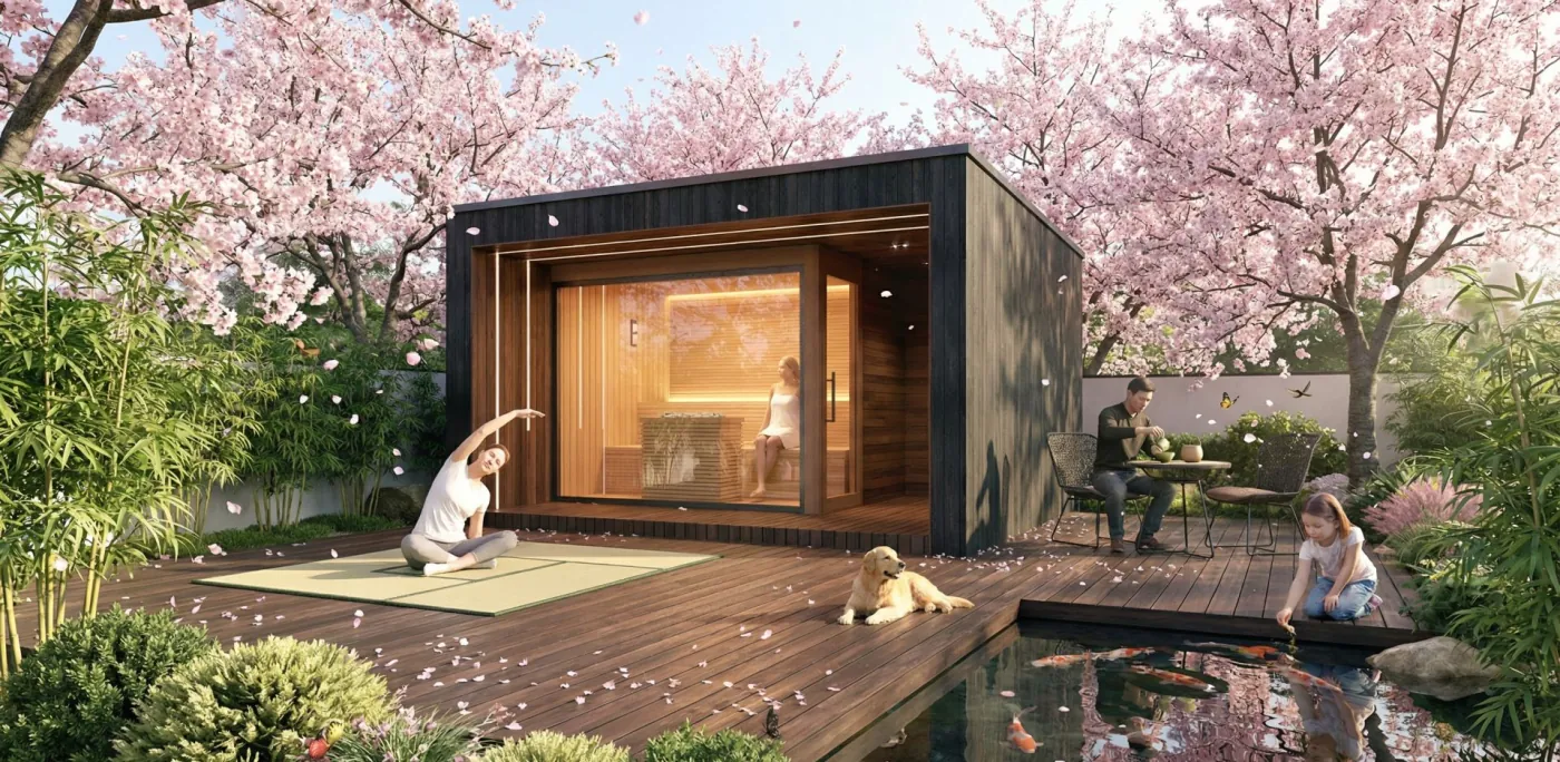 Modern garden sauna