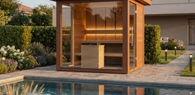 Modern designer garden sauna