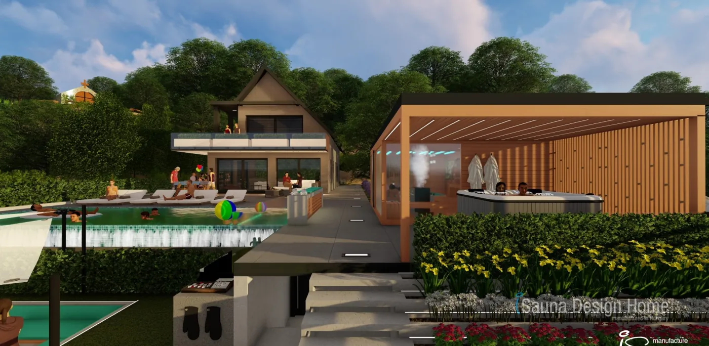 outdoor sauna house visual view