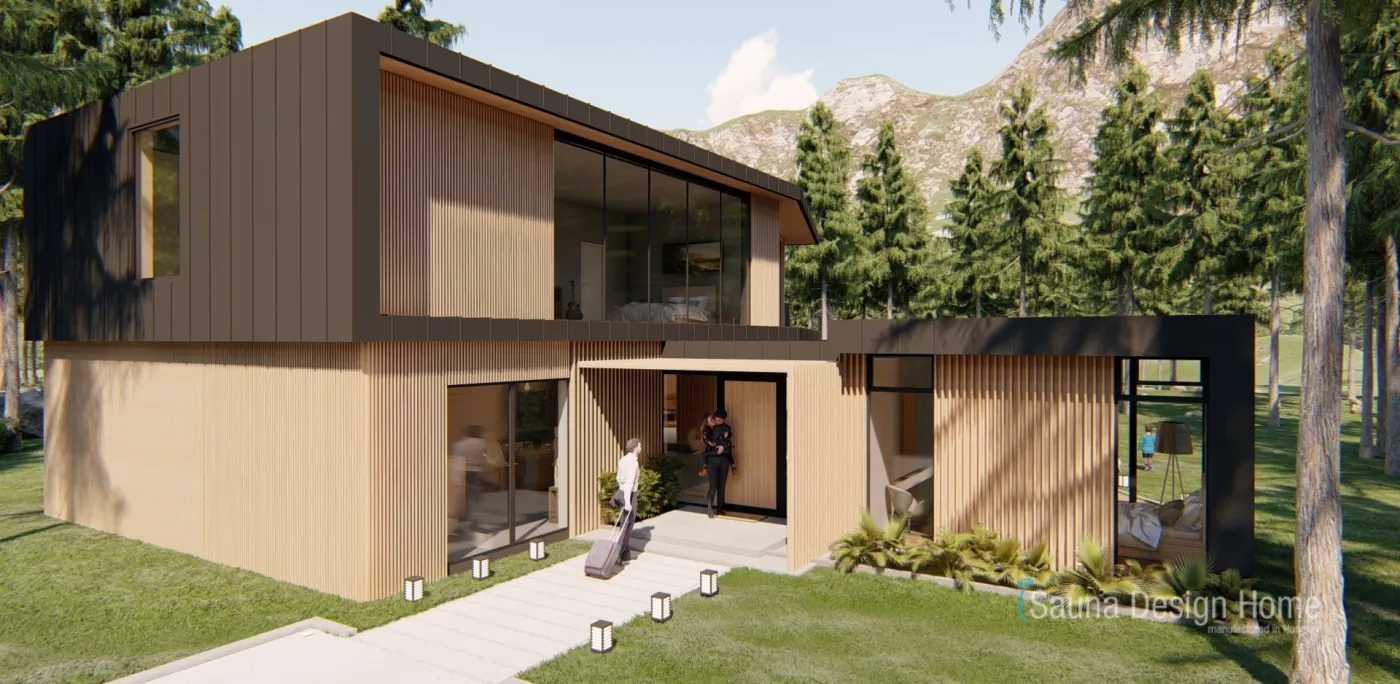 Exterior wooden facades