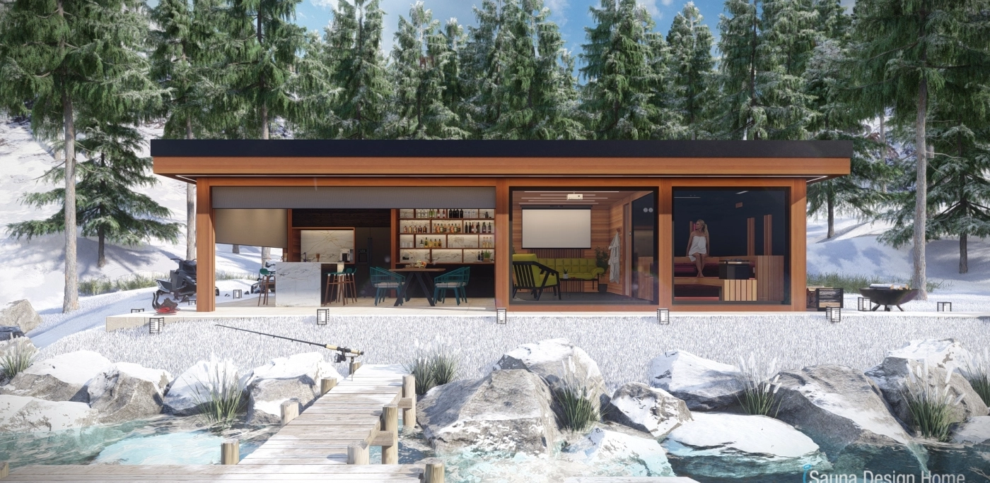 sauna house in modern style