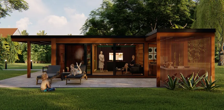 Stylish, modern custom-built sauna house 