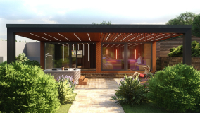Construction of an outdoor sauna house