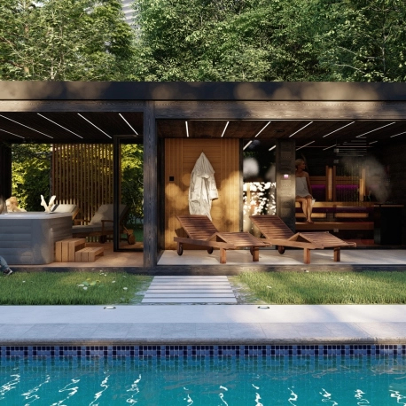 Premium individual wellness sauna house