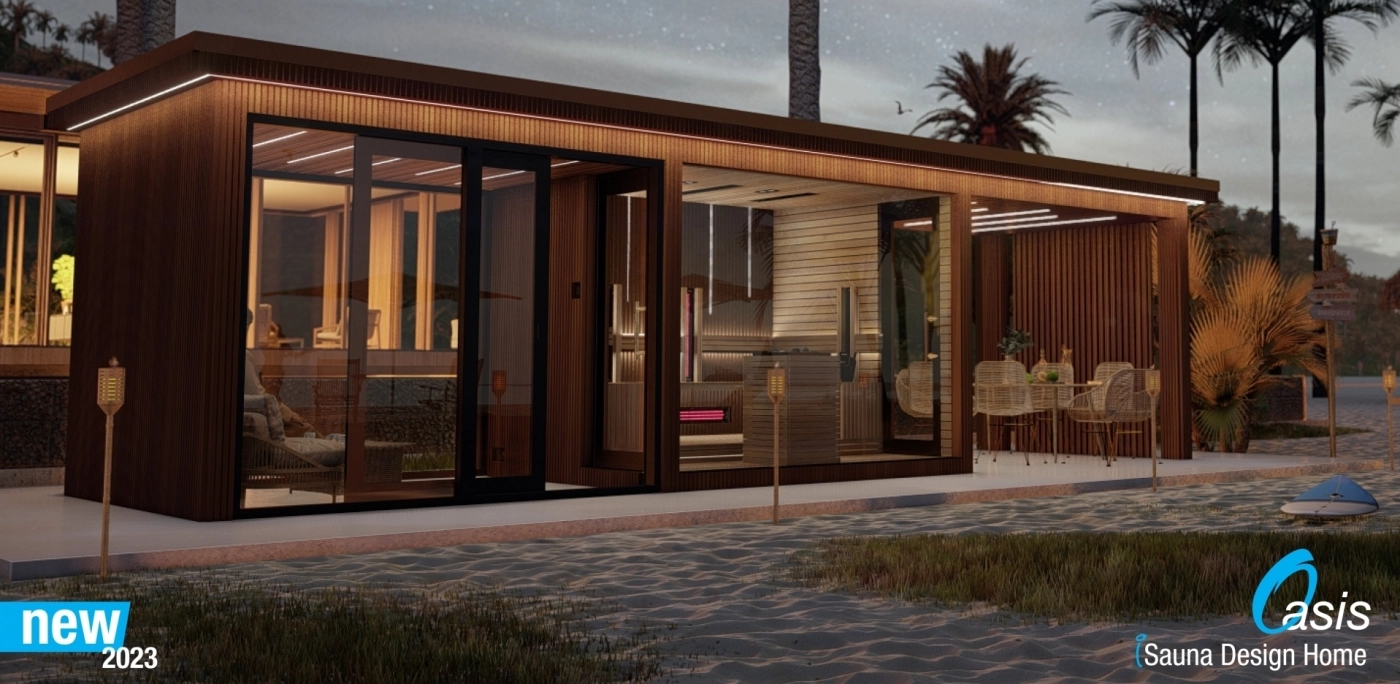Oasis - 4 season modular house - whit sliding door