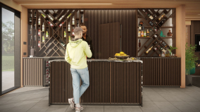 solid wood bar counter