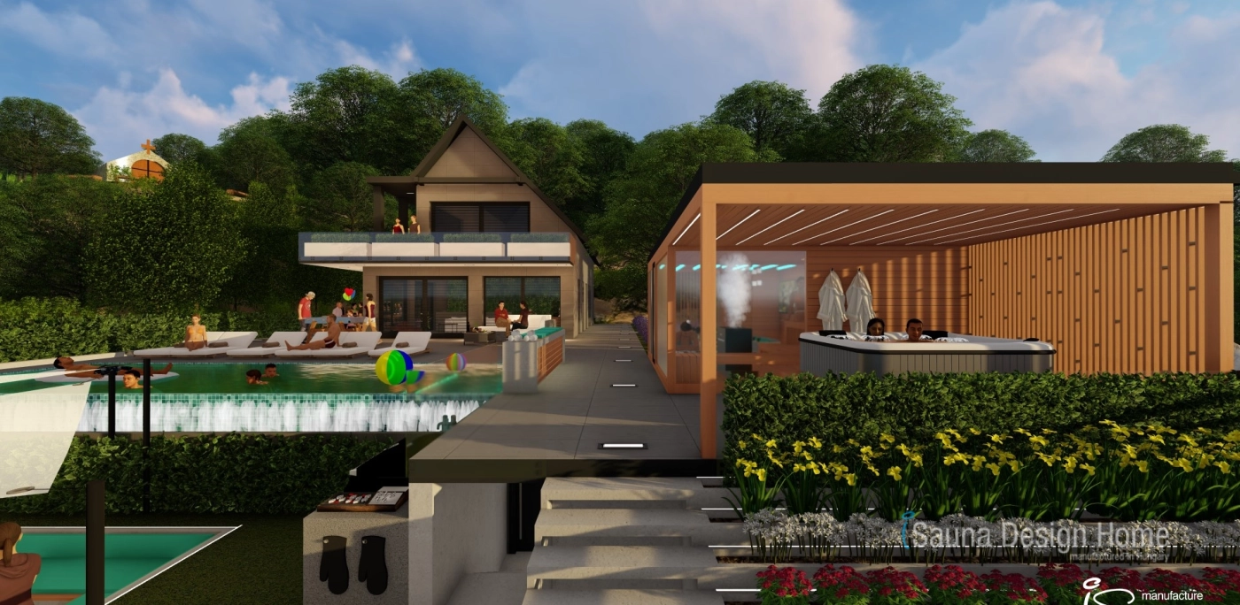 outdoor sauna house visual view