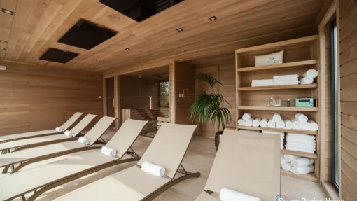 sauna house inside