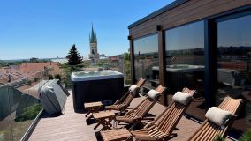 Exclusive panoramic terrace wellness sauna house