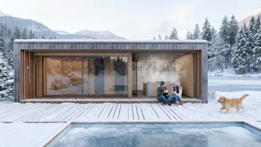 Outdoor sauna, wellness house, mini holiday home in custom sizes