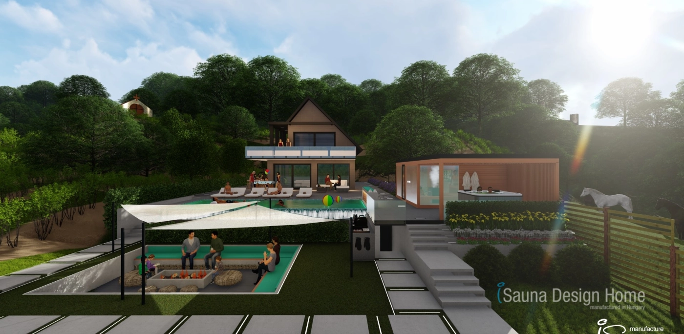 outdoor sauna house visual view