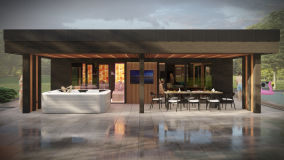 outdoor sauna house terrace