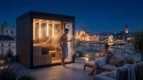 modern outdoor sauna