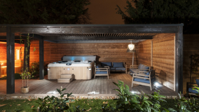 outdoor family sauna house and wellness
