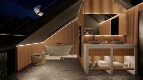 Wooden panels in the bathroom