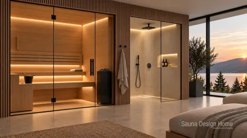 Bespoke wellness space with sauna