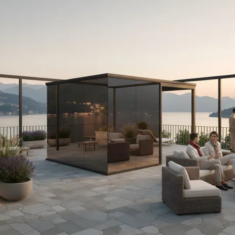 Premium Mirror Glass Sauna for Outdoor Wellness