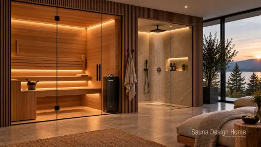 Bespoke wellness space with sauna