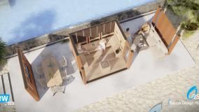 Oasis - 4 season modular house - whit sliding doo