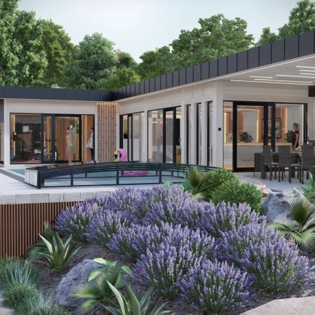 Luxury outdoor sauna house