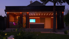 Outdoor wellness house with jacuzzi