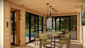 Dining Area with Sliding Doors