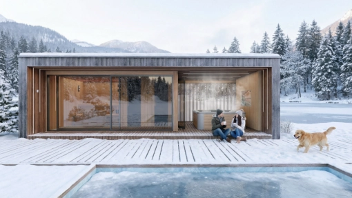 Outdoor sauna, wellness house, mini holiday home in custom sizes