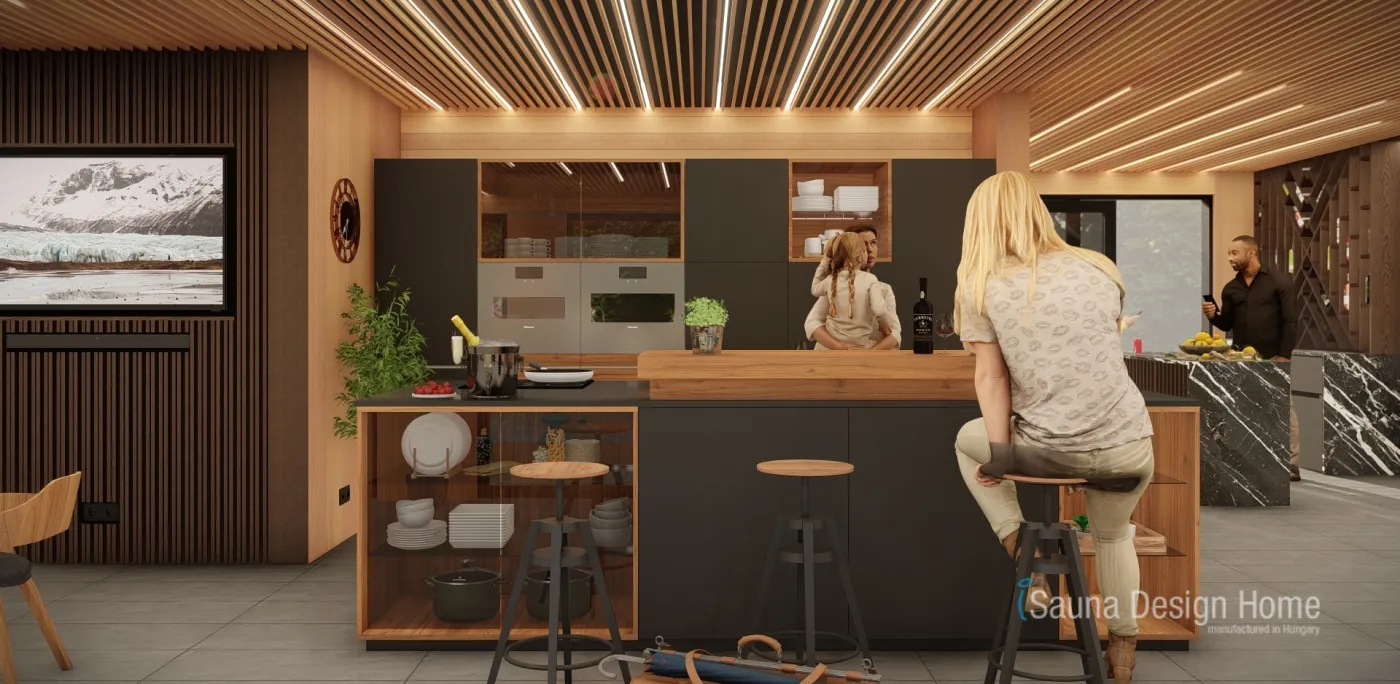 Kitchen and dining counter