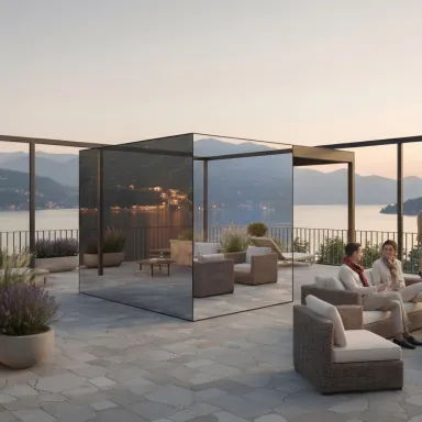 Designer rooftop outdoor sauna lounge Designer rooftop outdoor sauna lounge