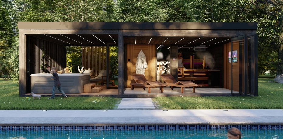 Premium individual wellness sauna house