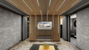 Custom wooden wall panelling