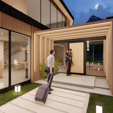 Outdoor wooden wall cover