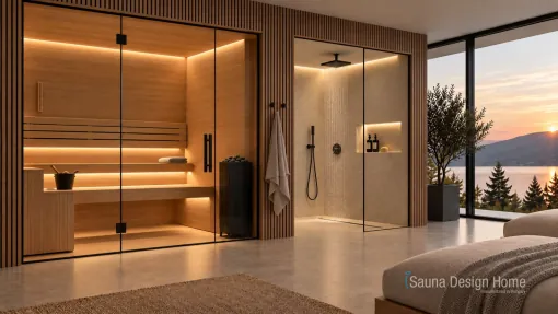 Bespoke wellness space with sauna