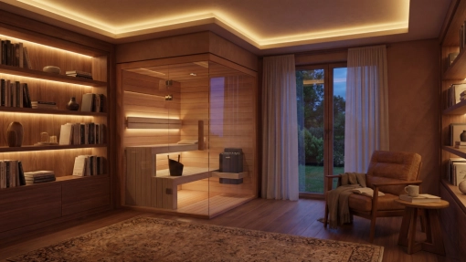 Indoor Finnish sauna design and construction