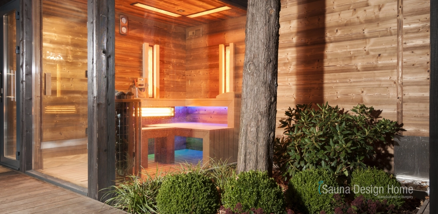 outdoor family sauna house and wellness