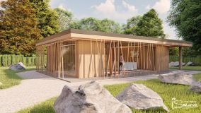 Garden saunas, sauna houses with jacuzzi, individual wooden shades