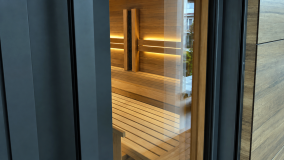 Sauna with Glass Door